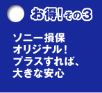 お得その３　ソニ－損保オリジナル！プラスすれば大きな安心